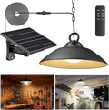 Solar Pendant Lights with Remote Control 3 Color 2 Brightness Mode Timer 8 inch Outdoor Hanging Shed Gazebo Chandelier Lamp Chicken Coop Barn Porch Light Dusk to Dawn 1 Pack