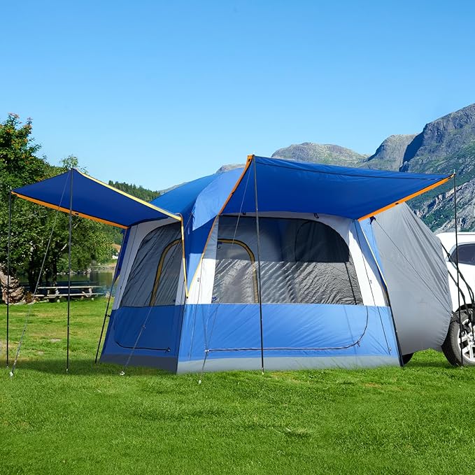 SUV Tent for Camping SUV Camping Tent with Awnings Waterproof Blow Up Tent Easy Setup Car Truck Camping Tent