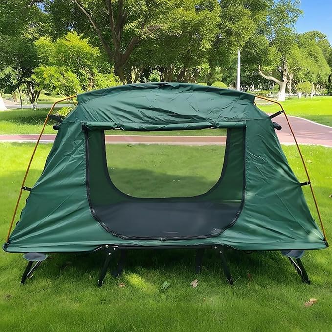 Tent Cot Folding Off The Ground Waterproof Camping Sleeping Bed with Rain Cover