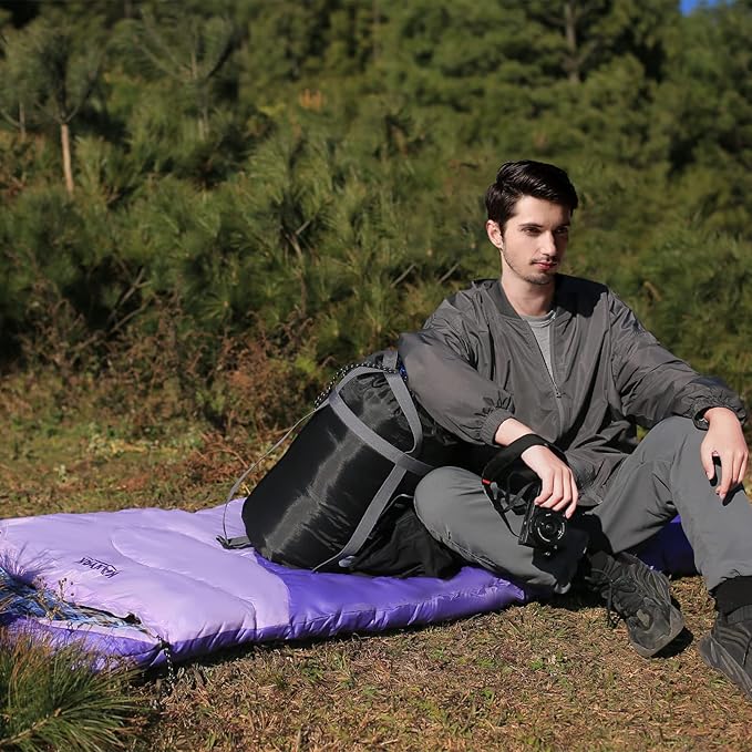 Camping Sleeping Bag 32℉ Sleeping Bags for Adults Kids Teens Cold Weather Warm Sleeping Bag Winter for 3-4 Season Camping Camping Gear Equipment Traveling and Outdoors