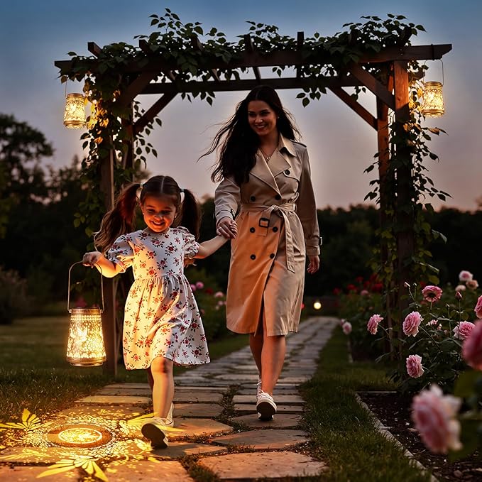 2 Pack Solar Lanterns Outdoor Waterproof Birthday Gifts for Women Mom Grandma Hollowed-Out Metal Hummingbird Hanging Solar Lantern Lights Outdoor Decor 2 Modes Lights Decor for Yard Patio