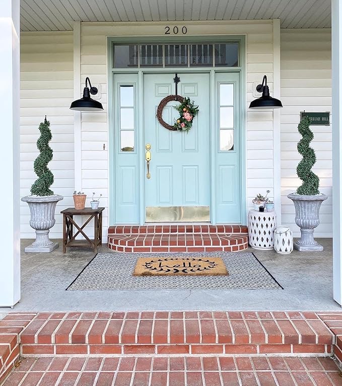 Steel Lighting Co. | Dusk to Dawn | Gardena Barn Light | Outdoor Wall Mounted | 16 Dome | 23 Gooseneck | Farmhouse Light Made in America | Galvanized Exterior/Galvanized Interior