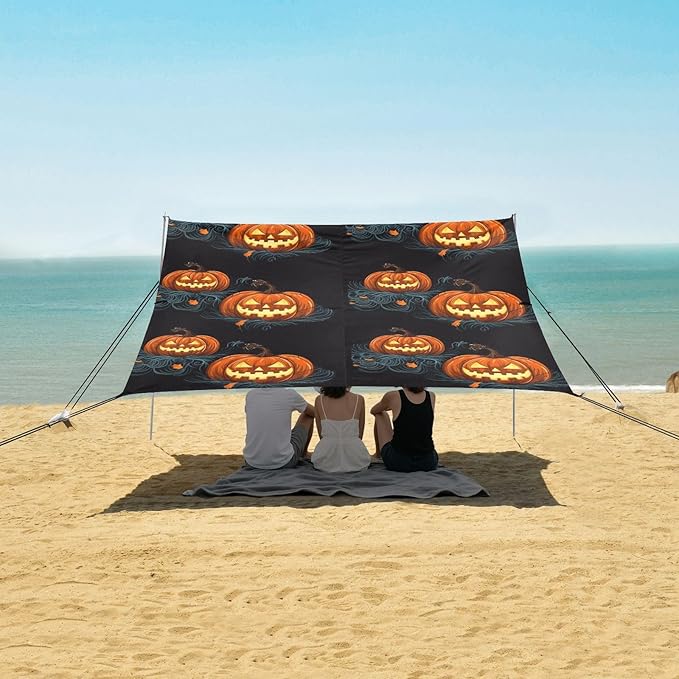 Halloween PumpkinCamping Sun Shelters 9.2 x 10.5 FT Beach Canopy Tent Sun Shade with Carrying Bag for Camping Trips Fishing Backyard Fun or Picnics 21341655