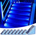 VOLISUN Solar Stair Lights 8 Pack Solar Step Lights Outdoor Waterproof IP67 LED Outdoor Step LightOutdoor Light Decor for Garden Stair Deck Front Step and Front Porch（Blue Lighting）