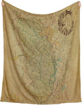 McGovern Outdoor Great Smoky Mountains National Park Map Plush Blanket