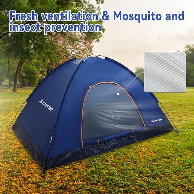 1/2/3/4 Person Tents Waterproof&ampWindproof Family Tents Camping-TentLightweight Portable Pop Up Tent for CampingHikingMountaineering or Beach Easy to Set Up Adventures Carry Bag