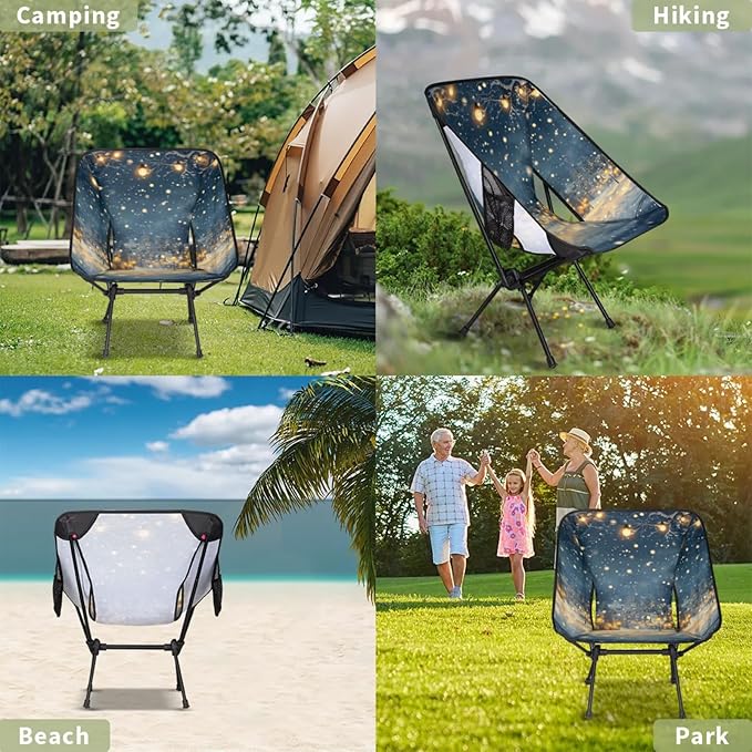 Honeybaby Folding Camping Chair Winter Countryside Camping Chairs Lightweight Portable Chair Outdoor Foldable Chairs for Camping Travel Picnic Beach Hiking