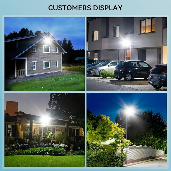 8000W Solar Street Lights Outdoor Solar Lights Outdoor Waterproof with Motion Sensor and Remote Control Parking Lot Light Dusk to Dawn Security Flood Light for Yard Garden 2 Pack
