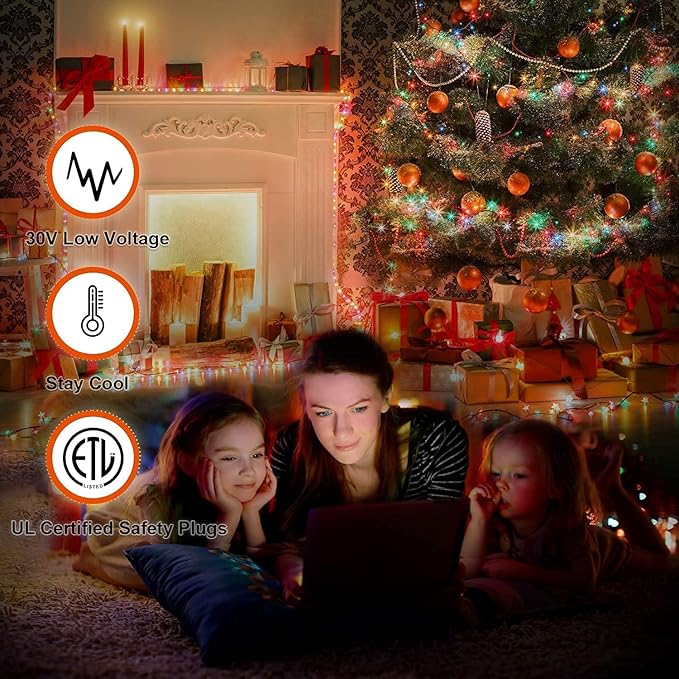 Christmas Decoration Lights Outdoor Christmas String Light 320 LED 11.5 Ft Waterfall Tree Lights with Big Star Topper 8 Light Modes for Xmas New Year Holiday Garden Yard Indoor Outdoor Decor