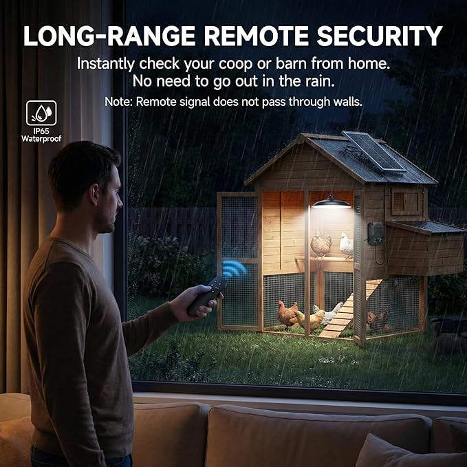 Solar Shed Lights Indoor Outdoor 3200LM Motion Sensor Pendant Light Daytime Available with Remote &amp Button Control IP65 Waterproof 4 Lighting Modes for Barn Garage Gazebo Chicken Coop Shop - 1 P