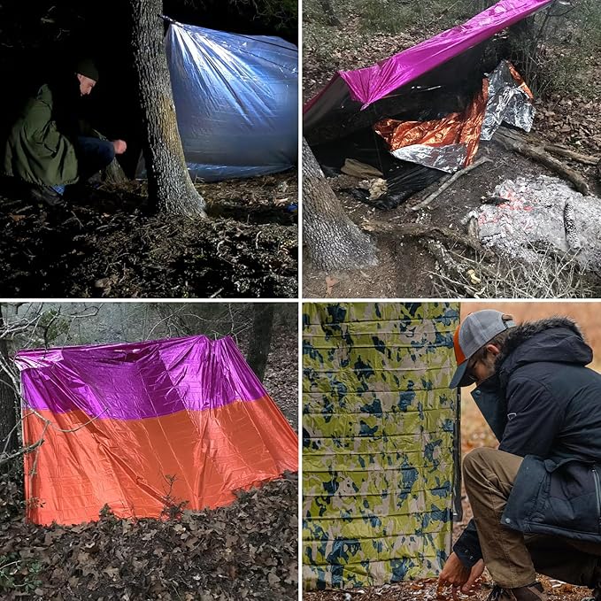 TITAN Survival Premium Mylar Survival Blankets (5 Pack) Thermal Emergency Survival Blanket for Camping Hunting Hiking - 90% Heat Retention &amp Waterproof - Portable Space Blanket w/Size Options