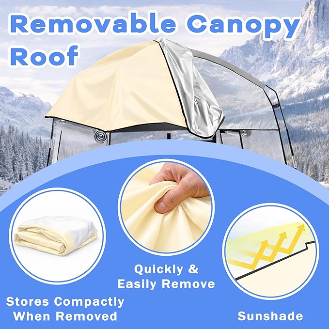 Sports TentWaterproof Sport Tents Shelter Fits 2-4 Persons Portable Clear Bubble Tent for Sports WatchingCamping and Outdoor Activities