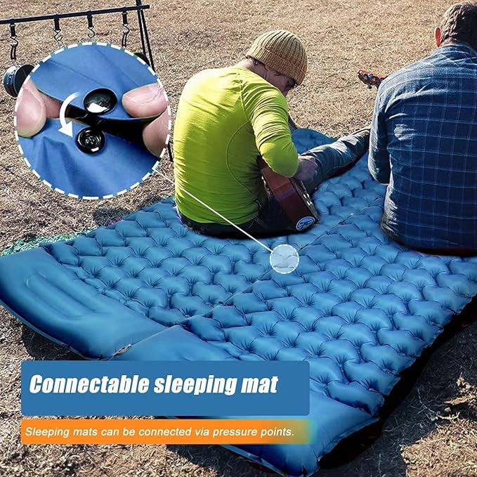 Camping Sleeping Pad Extra Thick Ergonomic Camping Mattress with Built-in Pump Lightweight and Compact for Backpacking Hiking Tent
