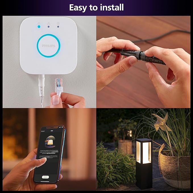 Philips Hue Impress Outdoor Pedestal Light (Low-volt) (400 x 100mm) White &amp Color Light Voice Control Bridge required