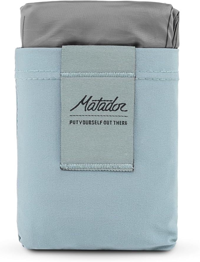 Matador Pocket Blanket 4.0 - Blue (Seats 2-4) Foldable Concert and Festival Blanket Sand Proof Beach Picnic Tarp