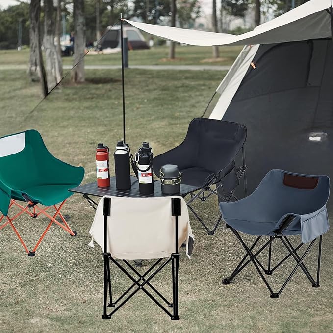 Portable Camping Chair - Heavy Duty Folding Backpacking Chairs Collapsible Heavy Duty Packable Lightweight Backpack Chair Compact for Outdoor Camp Travel Beach Picnic Hiking
