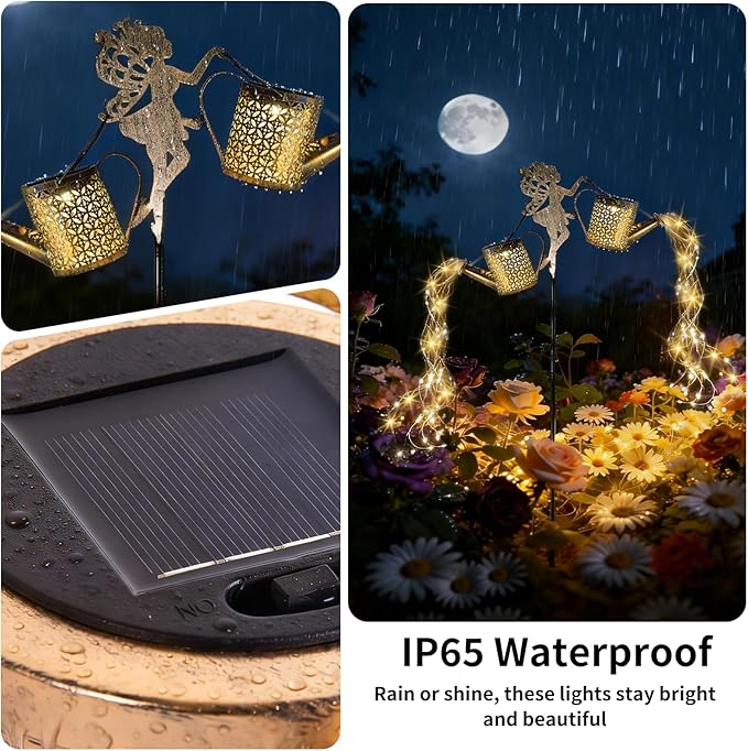 Solar Watering Can Light - Solar Yard Decorations OutdoorGarden Decor Lights for YardIP65 Waterproof Hanging Lantern LightsOutside Garden Flower Bed Decor Light for Moms Birthday 2PCS