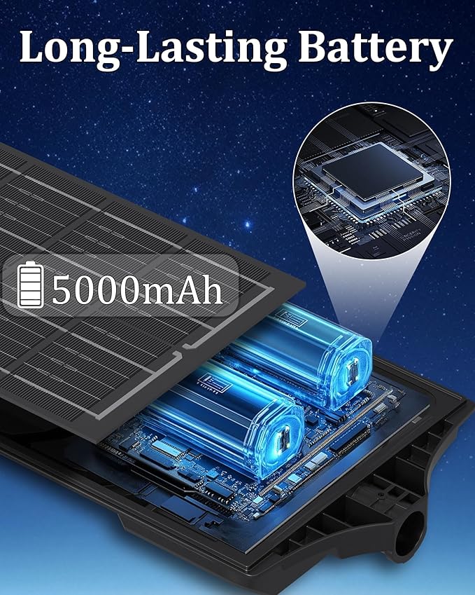 Ofuray Solar Flood Lights Outdoor5AH High Power Solar Security Parking Lot Lights Dusk to Dawn with Motion Sensor Light 5 Modes7000k Daylight with Remote Control for WallBackyardOutside OZL-1Pack