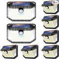 Solar Lights Outdoor Motion Sensor 178 LED 300LM Waterproof IP65 Wall Mounted Security Light with 3 Modes 270° Wide AngleWide Angle Solar Powered for Garden Yard Patio Front Door(8Pack)