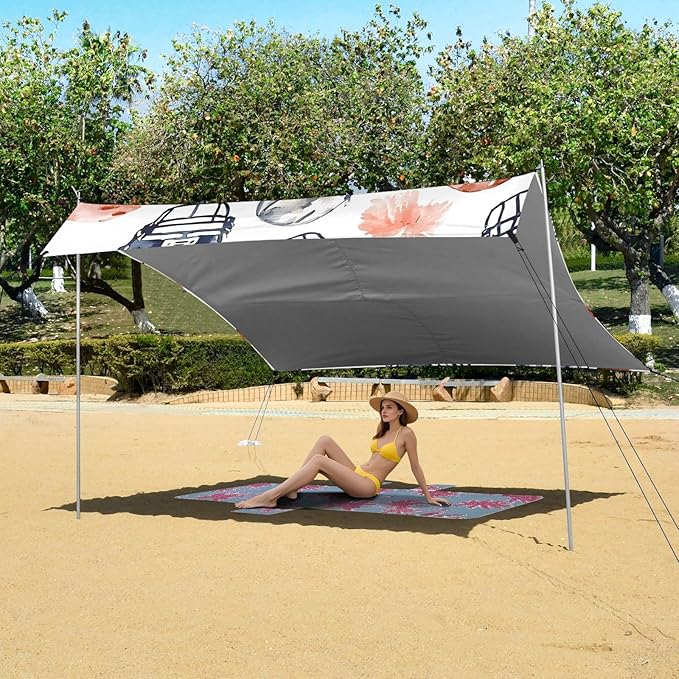 Rugby Pattern (60) Camping Sun Shelter Beach Tent Portable Beach Sun Shade Outdoor Canopy for Camping Trips Fishing Picnic