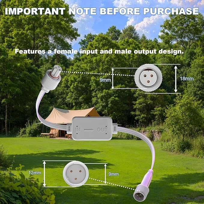 Driver Module Signal Booster for Govee Permanent Outdoor Light Pro H706A H706B H706C Models only Voltage Transformer Supporting Transmission Distances up to 200 ft（Female to Male）