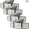 2500LM Solar Lights Outdoor with Motion Sensor3 Head 270° Wide Angle Street Area LightsIP65 Waterproof Security Lighting with 3 Modes(Remote4 Pcs)