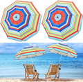 Buryeah 2 Pcs Automatic Chair Umbrella with Universal Clamp 44 UPF 50+ Portable Clamp on Beach Chair Adjustable Wheelchair Umbrella for Outdoor Patio Parasol