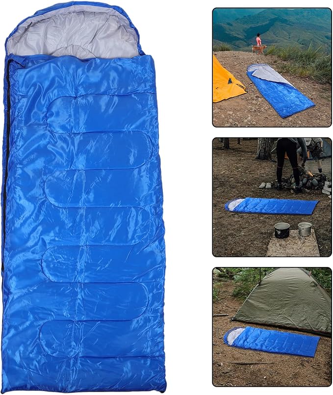 Balacoo Outdoor for Adults Lightweight Waterproof Cold Weather Envelope Sleeping Sack with Hollow Cotton Filling 1.3kg Blue for Camping Hiking