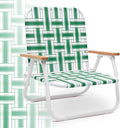 Sekey Camping Chair Beach Chair for Adults with Highback Folding Lawn Chair with Webbed Airflow Mesh Patio Chair with Rust-Proof Coating Webbed Lawn Chair for Outdoor Fishing Backyard Green