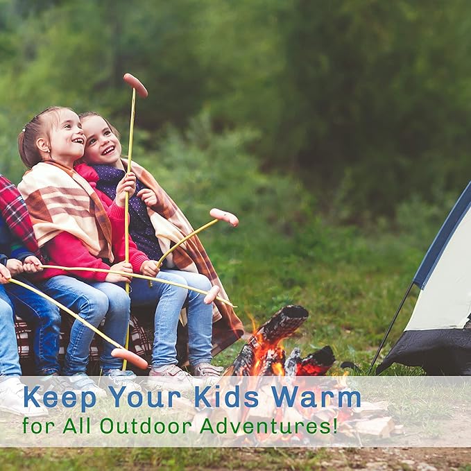 Kids Sleeping Bag - Lightweight Carrying Bag with Compression Straps for Camping Backpacking and Sleepovers by Wakeman Outdoors (Neon Green/Black)