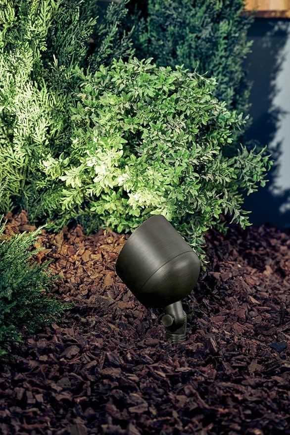 Kichler 12V PAR36 Brass Uplight Accent Light in Centennial Brass Outdoor Landscape Spotlight 15487CBR