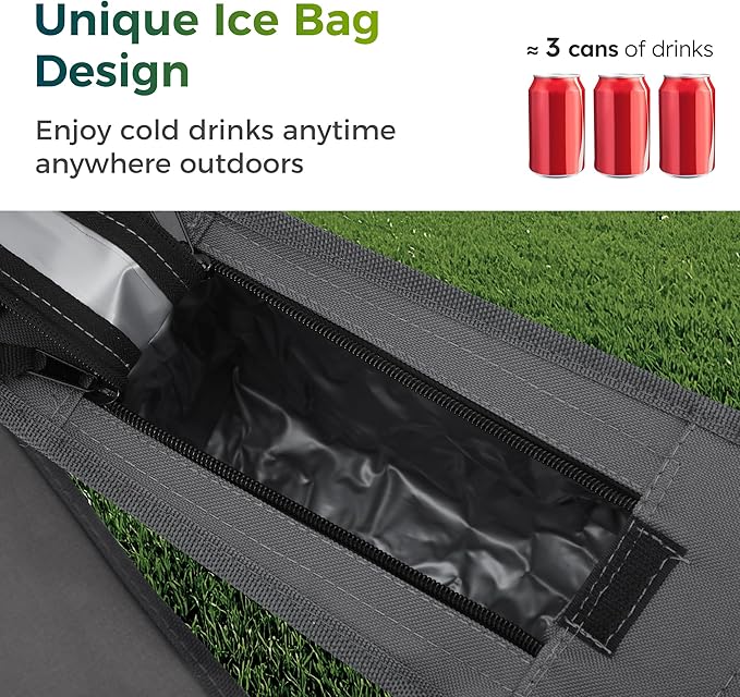 ALPHA CAMP Folding Camping Chairs for Adults Lawn Chairs Outdoor Chairs Support 250 LBS Portable Camp Chairs with Cup Holders Cooler Pouch for Outdoor 2 Pack