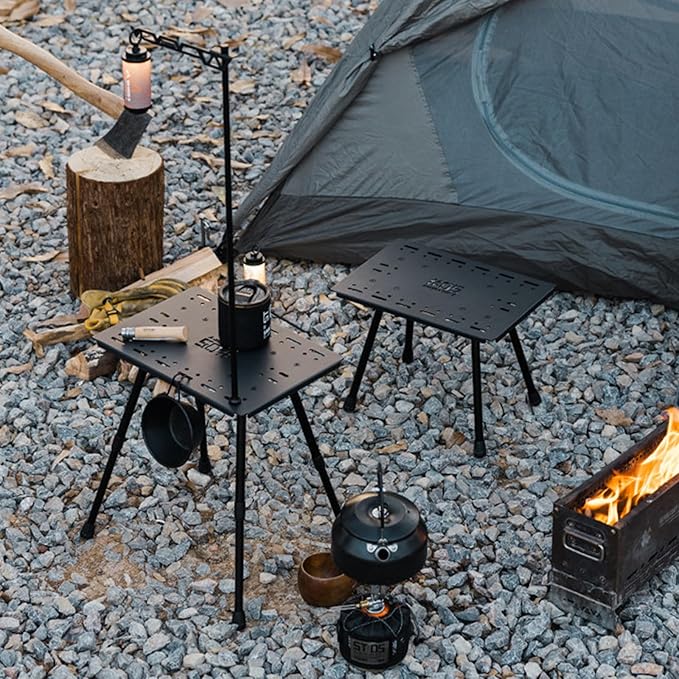 Camping Folding Table Adjustable Table Portable Folding Chair Tactically Picnics Table for Backpacking Hiking