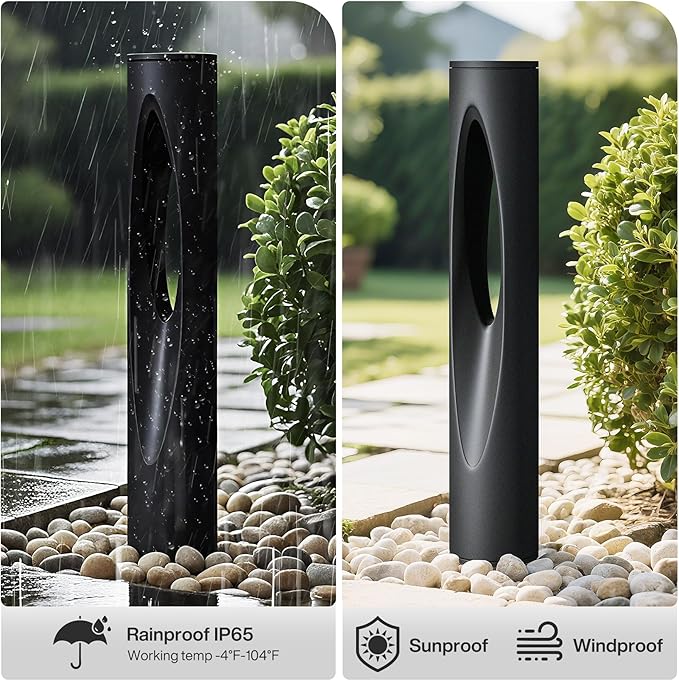 Tribesigns 12-Pack Low Voltage Landscape Lights 4.8W LED Pathway Lights 3000K Outdoor Landscape Lighting for Walkway Garden Yard UL&ampETL Listed IP65 Waterproof 12-24V Aluminum Alloy Black