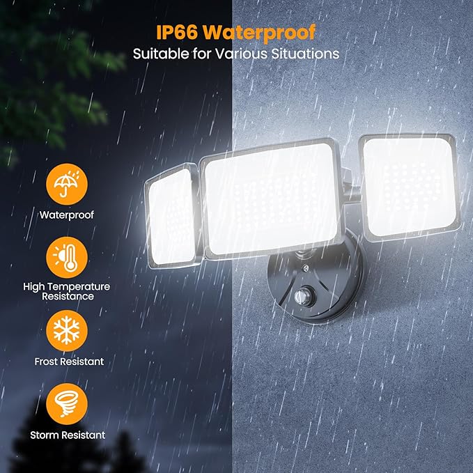 Onforu Dusk to Dawn Flood Lights Outdoor130W Outdoor Lighting6500K 13000LM Super Bright LightsIP65 Waterproof Hardwired LED Security Lights for GarageYardOutside