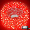 100FT 300 LED Outdoor String Lights Plug in Red Christmas Lights Indoor Waterproof with 8 Modes Connectable Twinkle Fairy Lights Clear Wire for Indoor Bedroom Home Patio Yard Wedding Decorations