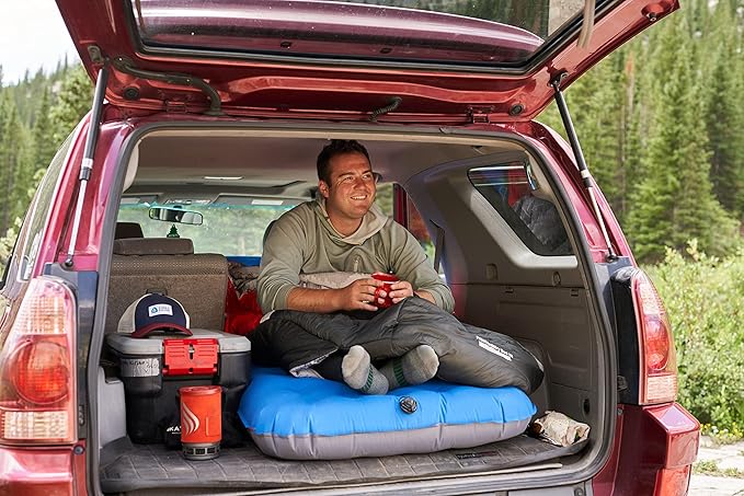Sierra Designs Queen &amp Single Camping Air Bed Mattress for Car Camping Trave and Camp (Pump Included)