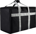 Insulated Food Delivery Bag - 23x14x15 inches - Water-Resistant Interior - Ideal for Commercial Catering - Reusable Grocery Bag - Professional and Heavy-Duty - XXL - Black