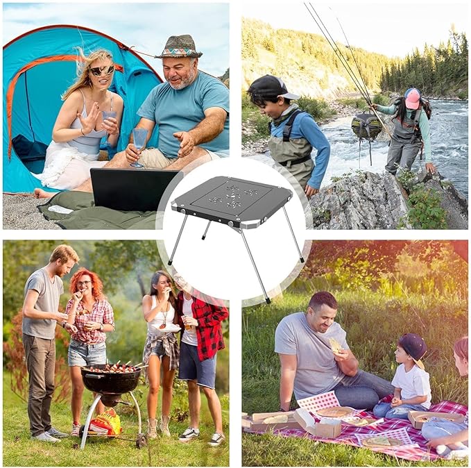 Portable Folding Camping Table – Multifunctional and Foldable Picnic Supplies – Small Side Table for Outdoor and Camping for Friends Gathering Garden Sports Home Patio Picnic Lawn