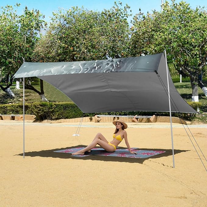 Christmas GnomeCamping Sun Shelters 9.2 x 10.5 FT Beach Canopy Tent Sun Shade with Carrying Bag for Camping Trips Fishing Backyard Fun or Picnics 21341331