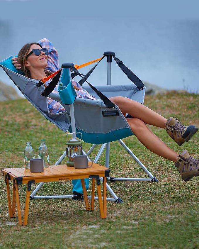 KingCamp Hammock Camping Chair Swinging Portable Folding Camp Chairs for Adults Max 400lbs Heavy Duty Foldable Oversized Rocker with Aluminum Alloy Frame Cup Holder for Outdoor Beach Patio Sport
