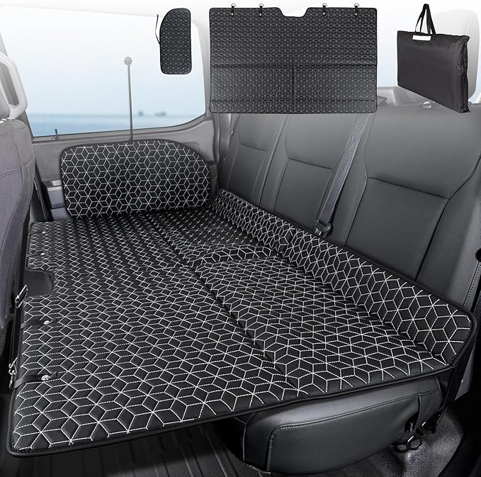OHMU Non Inflatable Truck Bed Air Mattress for Large TruckCar Travel Camping Back Seat Extender for F150/RAM 1500/Toyota/Silverado/GMC/Tundra