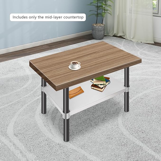 Eapmic Undershelf for Work Tables Adjustable Lower Shelf Stainless Steel Bottom Shelf Add for Commercial Prep Table Restaurant Kitchen Bakery Garage Workshop Use (21.65x15.75in)