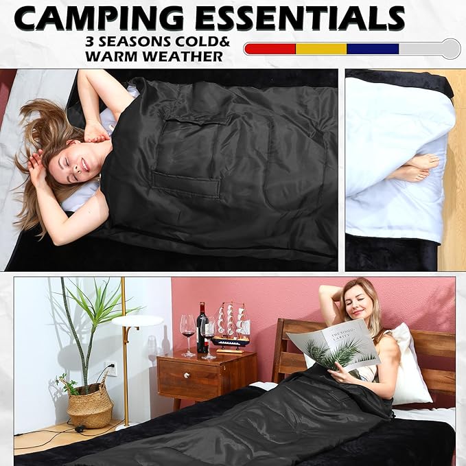2 Pcs Wearable Sleeping Bag for Adults with Arm Reach 3 Season Warm Cool Weather Waterproof Camping Sleeping Bag for Hiking Backpacking Outdoor Travel and Hunting