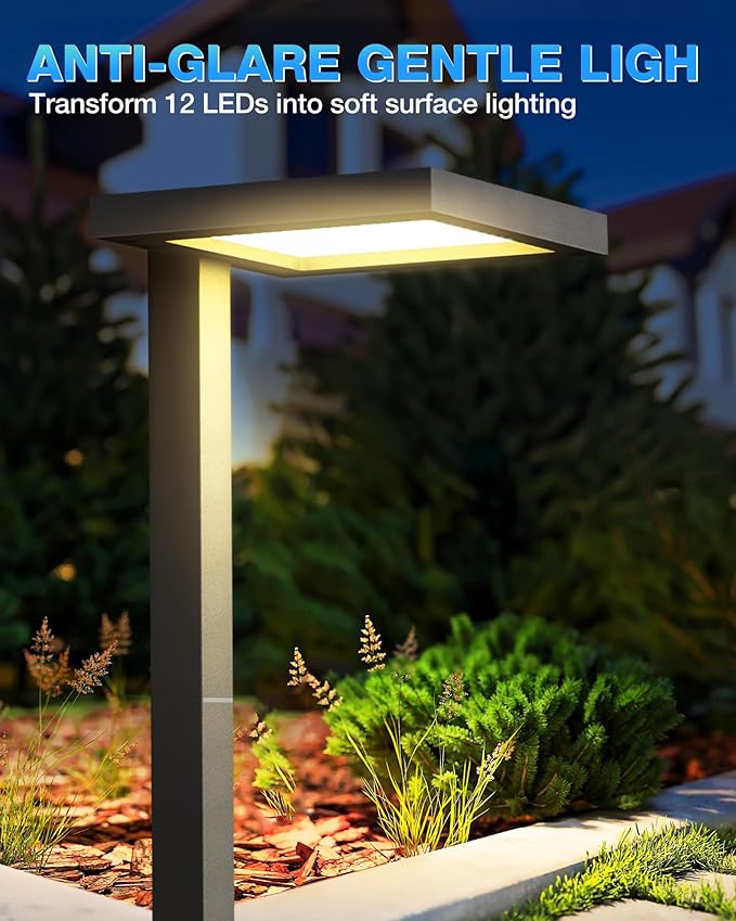 SUNVIE Low Voltage Landscape Lighting with Connectors 5W Anti-Glare LED Pathway Lights Wired Waterproof Outdoor Landscape Path Lights for Walkway Yard Garden Patio ETL Listed Cord 8 Pack