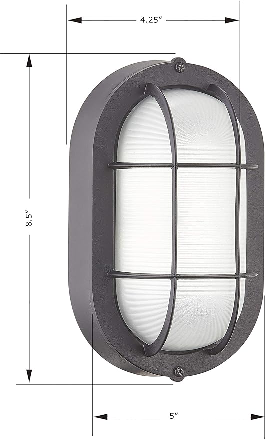 WISBEAM 2 Pack LED Bulkhead Light Outdoor Bulkhead LED Wall Light Dimmable 6W Replace 60W 450 Lumen 3000K Daylight White 80CRI Water-Proof ETL Rated