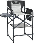 SUNNYFEEL Tall Camping Directors Chair Portable Folding Artist Makeup Chair with Side Table Pocket Footrest Heavy Duty for BeachTripPicnicConcert Outdoor Foldable Camp Lawn Chairs