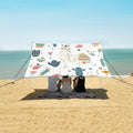 ALAZA Llama Alpaca Cactus Boho Beach Tent Sun Shelter UPF50+ Protection Beach Shade Canopy w/ 4 Sandbags for Outdoor Camping Fishing Backyard Fun Picnic 10x9 ft