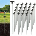 50 Pack 10 Inch Heavy Duty Tent Stakes Metal Tent Pegs for Hard Ground Black Steel Camping Stakes for Canopies Tarps &amp Gazebos Secure Ground Anchors with T-Shaped Heads
