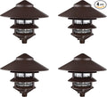 Nuvo SF76/637/04 Outdoor Pagoda Landscape Pathway Light 3 Tier - Large Hood Old Bronze (4 Pack)